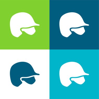 Beyzbol Miğferi Düz 4 renk en az simge kümesi