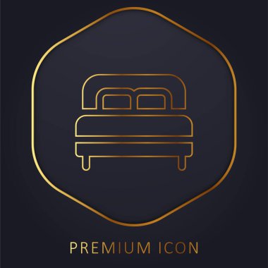 Yatak altın çizgisi prim logosu veya simgesi
