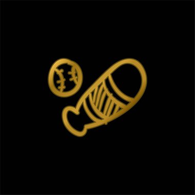 Beyzbol Oyuncakları Altın kaplama metalik simge veya logo vektörü