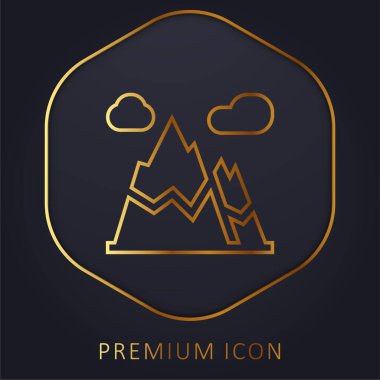 Alpler altın çizgi prim logosu veya simgesi