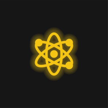 Atom sarısı parlak neon simgesi