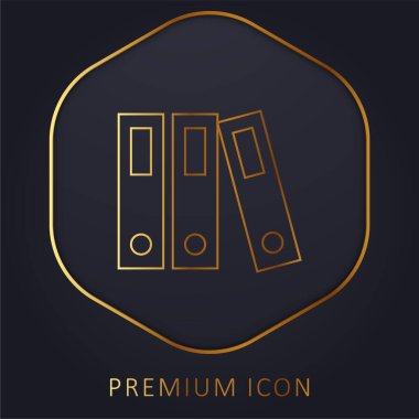 Altın çizgi prim logosunu veya simgesini arşivler