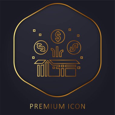 Bonus altın çizgi prim logosu veya simgesi