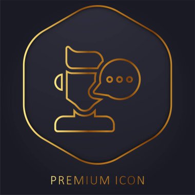 Blogger altın satır premium logosu veya simgesi