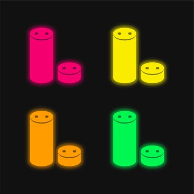 Alexa dört renk parlayan neon vektör simgesi