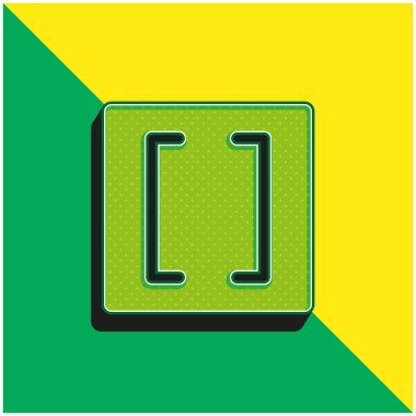 Parantezler Yeşil ve sarı modern 3d vektör simgesi logosu