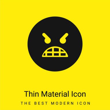 Öfkeli Duygusal Yüz Asgari parlak sarı madde simgesi