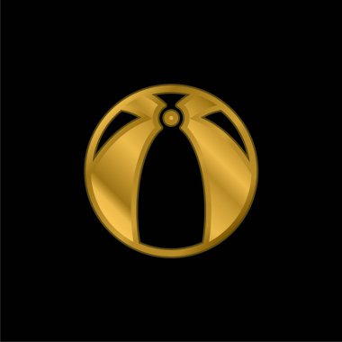 Büyük Plaj Topu altın kaplama metalik simge veya logo vektörü
