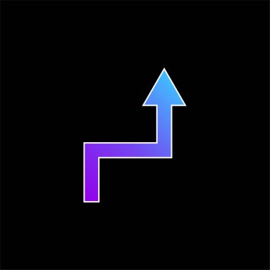 Ok mavi eğimli vektör simgesi