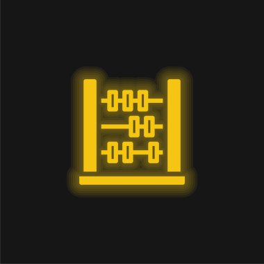 Abaküs sarı parlak neon simgesi