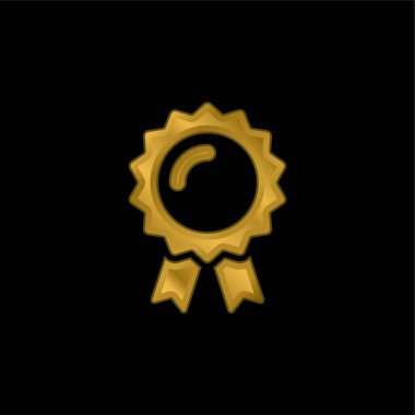 Rozet altın kaplama metalik simge veya logo vektörü