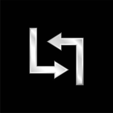 Gümüş kaplama oklar metalik simge