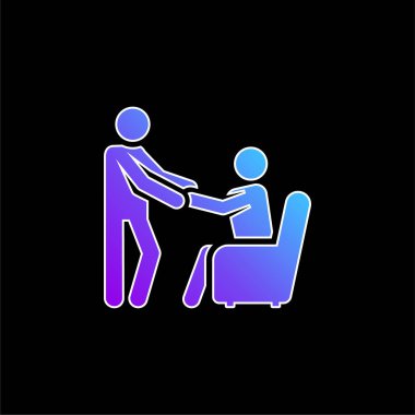 Yardımcı mavi eğimli vektör simgesi