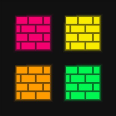 Tuğla Duvarı Düz 4 renk en küçük simge kümesi