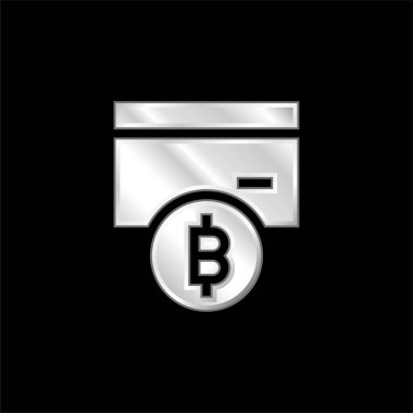 Bitcoin gümüş kaplama metalik simge