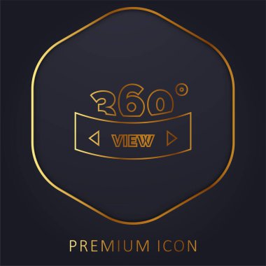 360 altın çizgi premium logo veya simge