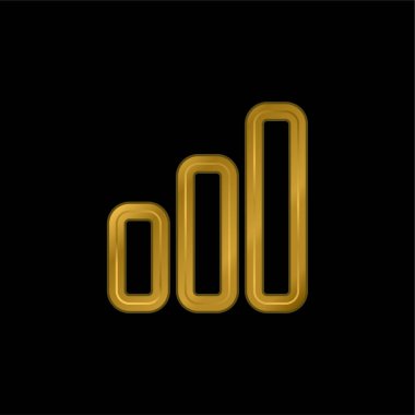 Ses Çubukları Grafiksel Taslak Altın kaplama metalik simge veya logo vektörü