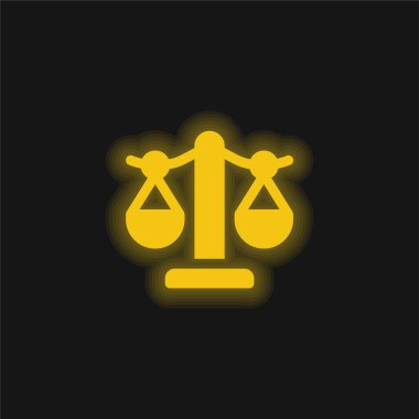 Sarı parlak neon simgesini dengele