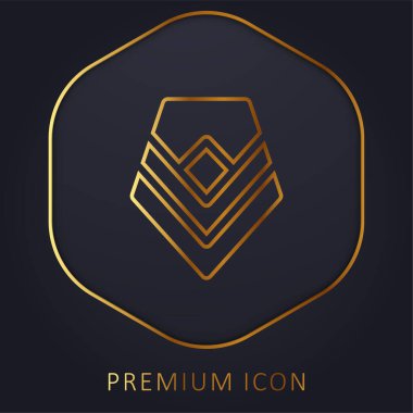 Rozet altın çizgi prim logosu veya simgesi