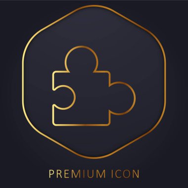 Add On Plugin golden line premium logo or icon clipart