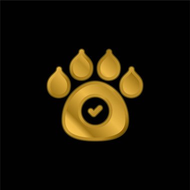 Animals Allowed gold plated metalic icon or logo vector clipart