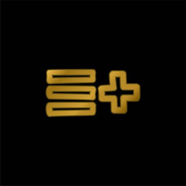 Listeye El Çizilmiş Arayüz Simgesi Altın Kaplama Metal Simge veya logo Vektörü Ekle