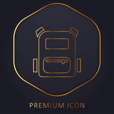 Sırt çantası altın çizgi premium logosu veya simgesi