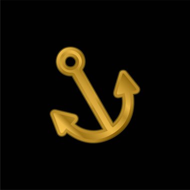 Çapa altın kaplama metalik simge veya logo vektörü