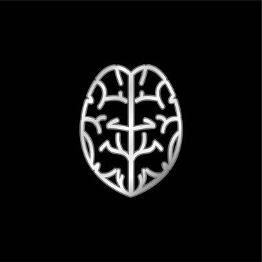 Beyin gümüş kaplamalı metalik simge