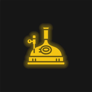 Parlayan sarı neon ikon mayalanması