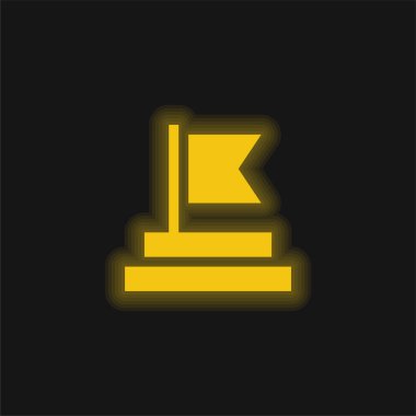 Başarı sarı parlayan neon simgesi