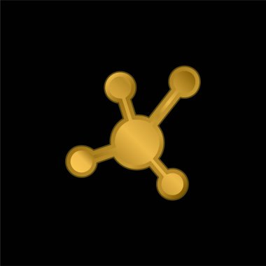 Atomik Bond altın kaplama metalik simge veya logo vektörü