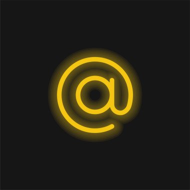 Parlayan sarı neon ikonunda