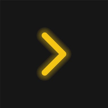 Arrow Point To Right yellow glowing neon icon clipart