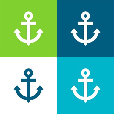 Anchor Düz 4 renk en küçük simge kümesi