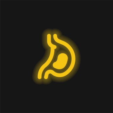 Acid yellow glowing neon icon clipart