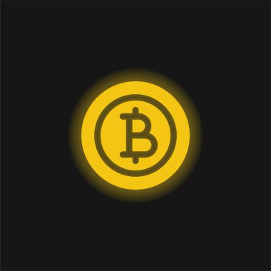 Baht sarısı parlak neon simgesi