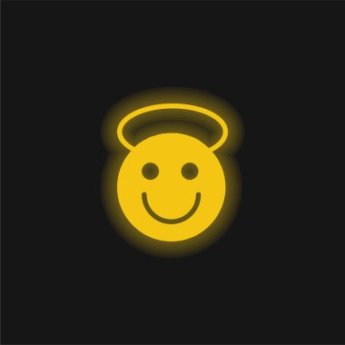 Melek sarısı parlak neon simgesi