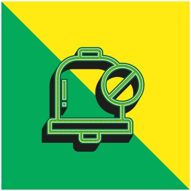 Alarm Yeşil ve Sarı Modern 3D vektör simgesi logosu