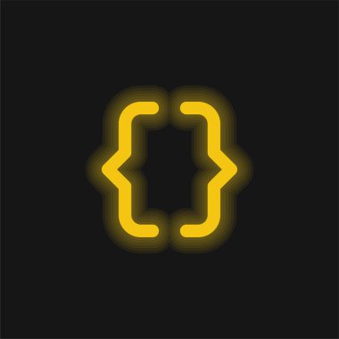 Parlak sarı parlak neon simgesi