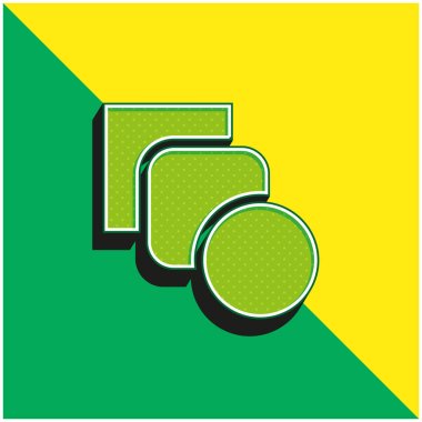 Harmanlama Aracı Yeşil ve Sarı 3d vektör simgesi logosu