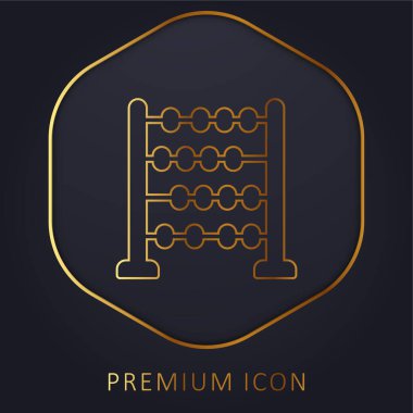 Abaküs altın çizgi prim logosu veya simgesi