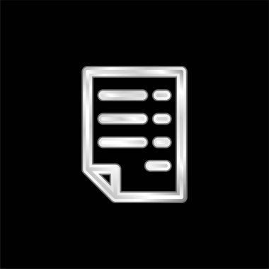 Gümüş kaplama metalik simge