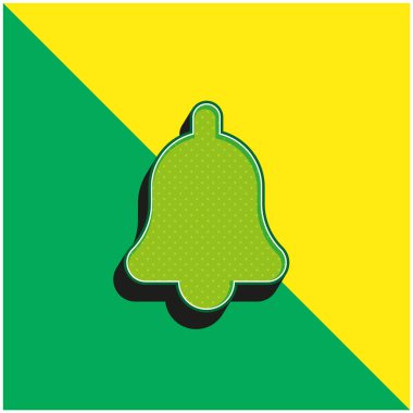 Bell Green ve sarı modern 3D vektör simgesi logosu