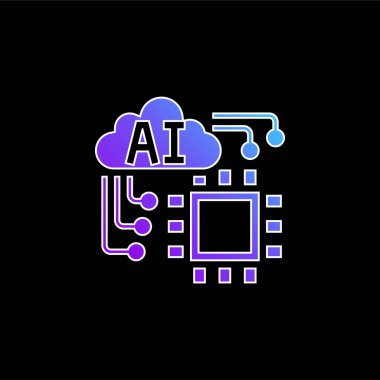 Artificial Intelligence blue gradient vector icon clipart
