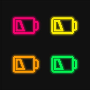 Boşaltılan Seviye Dış Hattı 'ndaki Batarya Parlak neon vektör simgesi