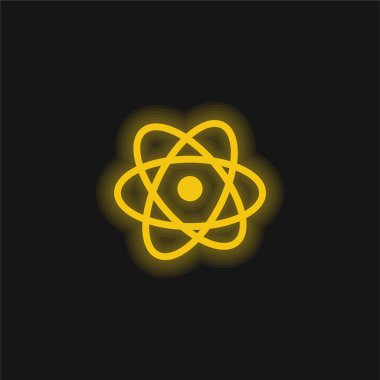 Atom sarısı parlak neon simgesi