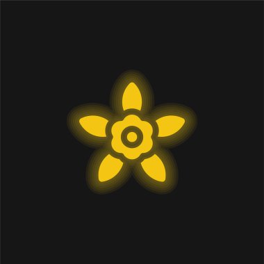 Kan Çiçeği sarı parlak neon simgesi