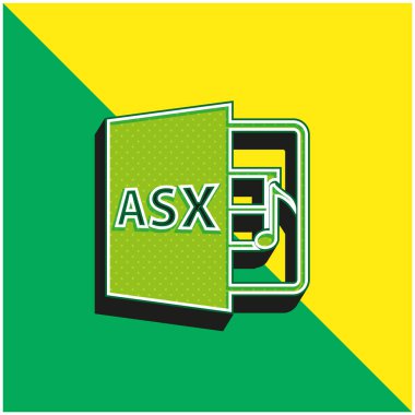 Asx File Format Symbol Green and yellow modern 3d vector icon logo clipart