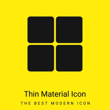 4 Rounded Squares minimal bright yellow material icon clipart